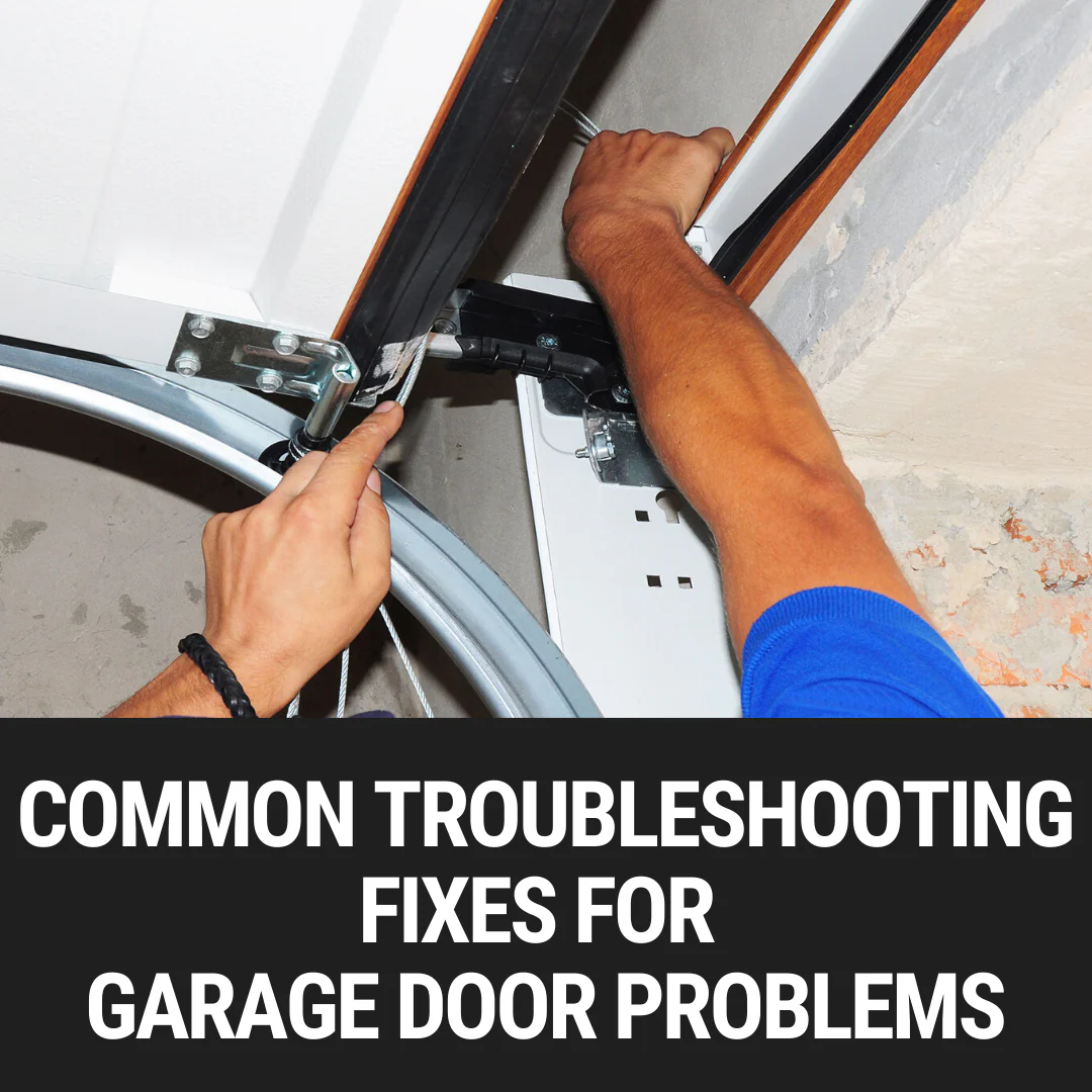 A technician inspecting a garage door mechanism, representing troubleshooting processes.